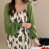 GETADME French Ice Silk Knitted Sun-Proof Cardigan Top Women's Summer Thin Jacket Waistcoat Suspender Skirt Shawl Outer Match Blouse