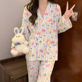 GETADME Sleeping Wear for Woman Pajamas Set Ensemble Pyjama Femme Ladies Pyjamas Femmes Sexy’ Homewear Home Set Female Pajama Women Suit