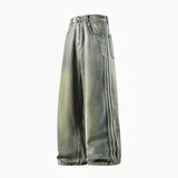 GETADME Man Pants Jeans Baggy Jeans Loose Fit Straight Leg High Street Casual Trousers For Men Spring Autumn Trendy Wide Leg