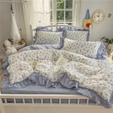GETADME 3/4Pcs Korean Princess Style Ruffles Bedding Set Single Queen King Size Duvet Cover Set Bed Sheet Pillowcases