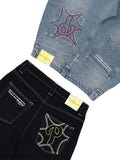 GETADME Y2k Men Retro Harajuku Clothing 2026 New Baggy Casual Wide Leg Jeans Hip Hop Print Jeans Trend Fashion Black High waist Jean
