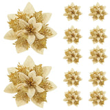 GETADME Glitter Artificial Flowers for Christmas Tree, Christmas Ornaments,Pink,Red,Gold, Xmas Decoration for Home, 14.5cm