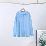 GETADME Fashion Loose Women's Shirts Long Sleeve Lapel Oversize Female Blouses 2025 Spring Summer Elegant Pink Cotton Linen Lady Shirts