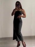 GETADME 2025 explosive new dress summer high sensibility halter strap Spice Girl bag hip dress