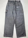 GETADME American Y2K 2025 New Baggy Wide Leg Black Jeans Overszied Women Street Casual Joker Denim Pants Couple Jeans Vintage Streetwear