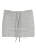 GETADME Cuteandpsycho Solid Lace-up Mini Skirts Sexy American Retro Basic Vintage Casual Short Bottoms Basic Casual A-Line Knit Clothing