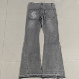 GETADME Vintage Japanese Women Embroidery Jeans High Waisted Baggy Straight Denim Pant Streetwear Jean Hot Stamp Studded Y2k Pants