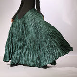 GETADME Good Quality Women Spring Long Skirts Wide Hem Pleated Design High Waist A-Line Dance Maxi Skirts Faldas Femme Streetwear