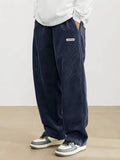 GETADME Men's corduroy loose European size hanging multi-functional casual straight leg pants, suitable for daily travel
