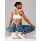 GETADME Seamless V-waist Leggings Women Knited Yoga Pants Fashion Camo High Waist Stretchy Leggings Outdoor Running Workout Pants Female