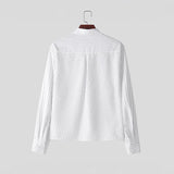 GETADME New British Retro Men Striped Shirts Trendy Loose Lapel Long Sleeve Cardigan Tops Autumn Leisure High Quality Basic Blouse S-2XL