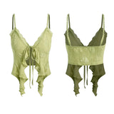 GETADME Summer Y2k Clothes Sexy Crop Tops Women's Corset Lace Bandage T-shirt Camisole Woman Sling Tank Top Fashion Sleeveless Waistcoat