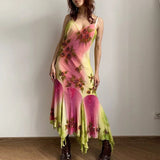 GETADME Elegant Off Shoulder Sequins Irregular Dress Women Fashion Printed Slim Fit Long Dress Summer Sexy Sleeveless Hollow Party Dress