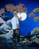 GETADME Y2K 청바지 하라주쿠 고딕 빈티지 매화 자수 패턴 와이드 레그 팬츠 스트리트 캐주얼 힙합 빈티지 아메리칸 청바지 