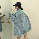 GETADME High Street Fashion Oversized Denim Jacket Women Korean Loose Long Sleeve Button Down Jean Jackets Female 2025 New