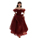 GETADME 여성용 오프숄더 스웨트 드레스, 여아용 드레스, 공주 드레스, 신부 들러리 드레스, 연회 드레스, 파티 무도회 드레스, 연예인 드레스 패션