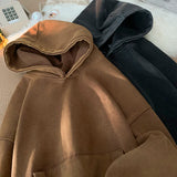 Getadme Quality Cotton Fall Men Loose Hoodies Solid Color Acid Washed Man Oversized Sweatshirts Hooded Pulovers Male Pullovers