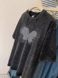 Getadme-Aesthetics Art Butterfly Print Women's Plus Size T-shirt Street Fashion Trendy Cool Design Tops 2024 New Y2k Handsome Lady Tees