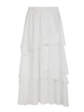 GETADME Women's Elegant High Waist Long Skirt - Y2K Vintage 90S Style Multi-Layer Flowy Chiffon Skirt White Summer Beach Holiday Casual