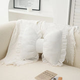 GETADME Modern Simple Sofa Pillow Living Room Bedside Cushion  Cute Bow Back Lace Edge  Comfortable and Breathable Pad
