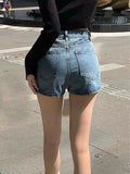 GETADME Summer High-Waisted Vintage Women Denim Short Skirt Small New Slim Sexy Korea Fashion Girl Cute Street A-line Mini Jeans Pants