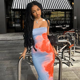 GETADME Sexy Strapless Print Tube Maxi Dress Women Off Shoulder Backless Stretch Long Sundress 2025 Summer Beach Y2K Clothes