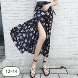 GETADME 11 Colors Women's Summer High Waisted Lace-Up Sexy Wrap Midi Skirt Korean Trendy Beach Elastic Waist Solid All-Match Skirt