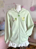 GETADME Y2k Kawaii Japanese Cartoon Long Sleeve Zipper Hooded Sweatshirts Subculture Loose Casual Hoodies Women Tops 2000s Vintage Chic