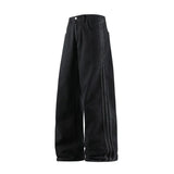 GETADME Man Pants Jeans Baggy Jeans Loose Fit Straight Leg High Street Casual Trousers For Men Spring Autumn Trendy Wide Leg