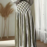 GETADME Netted Fringe Waistband Handwoven Bikini Cover Up Skirt Festival Street Sle Me Top Soulful Accessory For Suits Jeans Waistline