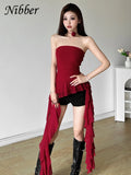 GETADME Nibber 2026 Spring New Solid Color Sweet Gentle Cute All-match High Street Travel Sexy Cool Women Chest Wrap ruched Tassel Vest