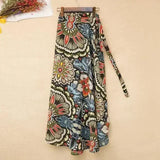 GETADME 11 Colors Women's Summer High Waisted Lace-Up Sexy Wrap Midi Skirt Korean Trendy Beach Elastic Waist Solid All-Match Skirt