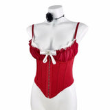 GETADME Elegant Ruffle Lace Flower Camisole Bowknot Buckle Slim Crop Tops Tank Sweet Lace Corset Travel