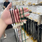 GETADME 새로운 프랑스 스타일 니치 바로크 진주 그린 사암 목걸이 인스 롱넥 쥬얼리 도매 여성 선물용