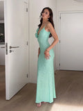 GETADME Sexy Sequin 3D Flower Long Beach Dress Women Retro Knitted V-neck Sleeveless Glitter Sling Dresses Female Chic Holiday Vestidos