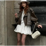 GETADME White Ruffles Elegant Mini Skirts Fashion 2025 Women High Waist Pleated Fluffy A-Line Skirt Summer Loose Communte Female Clothes