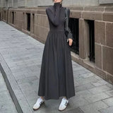 GETADME Chic Hepburn Style Women's Dress Knee-Length Base Layer Inner Wear Long Skirt Spring Fashion Korean Version Slimming Dress