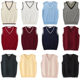 Getadme Sleeveless Sweater Vest Women Men V-neck Preppy Students Boys Girls Classic Spring Knitted Jumper Korean Fashion Retro Vest