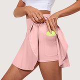 GETADME Women's Stretch Yoga Pants Printed Athletic Shorts Lightweight High Waisted Skirt With Pockets Women Skirts 2025 Elegant