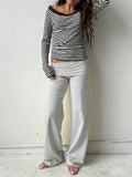 GETADME Womens Y2k Wide Leg Sweatpants for Women Fold Over Low Rise Flare Yoga Lounge Pants Back to School Clothes for Teen Girls ﻿