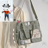 GETADME Nylon Waterproof Canvas Women Handbags Shoulder Bag Japanese Ladies Messenger Bag Student School Crossbody Bags for Girl Satchel