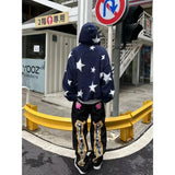 GETADME Men's letter star print y2k jeans American style hip hop high waist loose layered straight zipper fashion pants trend hot sale