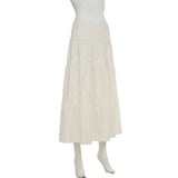 GETADME 야미니야 봄 여성 하이 스플릿 비치 A라인 스커트 캐주얼 루즈 하이웨이스트 홀리데이 휴가 스커트 화이트 맥시 보헤미안 스커트