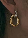 GETADME Geometric Contrast Color Splicing Earrings Simple Irregular Alloy Drop Earring For Women Fashion Jewelry Women’s Gift Accessorie