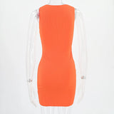 GETADME 여성 여름 섹시 슬림 랩 힙 드레스 솔리드 패치워크 O넥 슬리브리스 미니 드레스 INS 패션 하이 스트리트 시스 베스티드