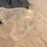 GETADME 레트로 레이스 반다나 헤드밴드 프린트 헤어 스카프 보헤미아 삼각형 헤드스카프 화이트 헤어 밴드 여성용 소녀 패션 스위트 스카프