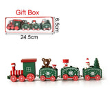 GETADME Christmas Wood Train Decoration,Christmas Ornaments With Moving Train,Home Noel,Happy New Year 2025 Gifts