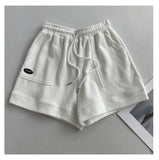 GETADME 여성용 편안한 루즈 와이드 레그 드로스트링 A 팬츠 슬림 허리 슬림 핏 캐주얼 홈 다용도 스포츠 반바지