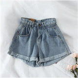 GETADME PTKPCC New Summer Korean Retro High-waist Loose  Jeans Shorts Women Versatile Edge Casual Hot Pants Women Clothing Jeans PTKPCC