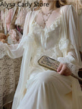 GETADME French Sweet Vintage Fairy Dress Women 2026 Autumn Lace Sexy Casual Korean Dress Female Court Chiffon Elegant Long Strap Dresses